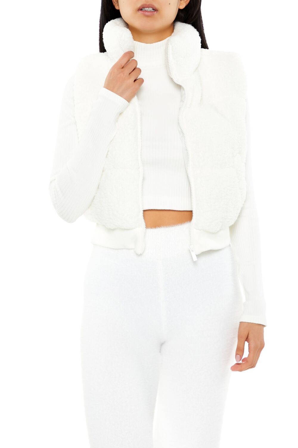 Faux Shearling Zip-Up Vest | Forever 21 Womens