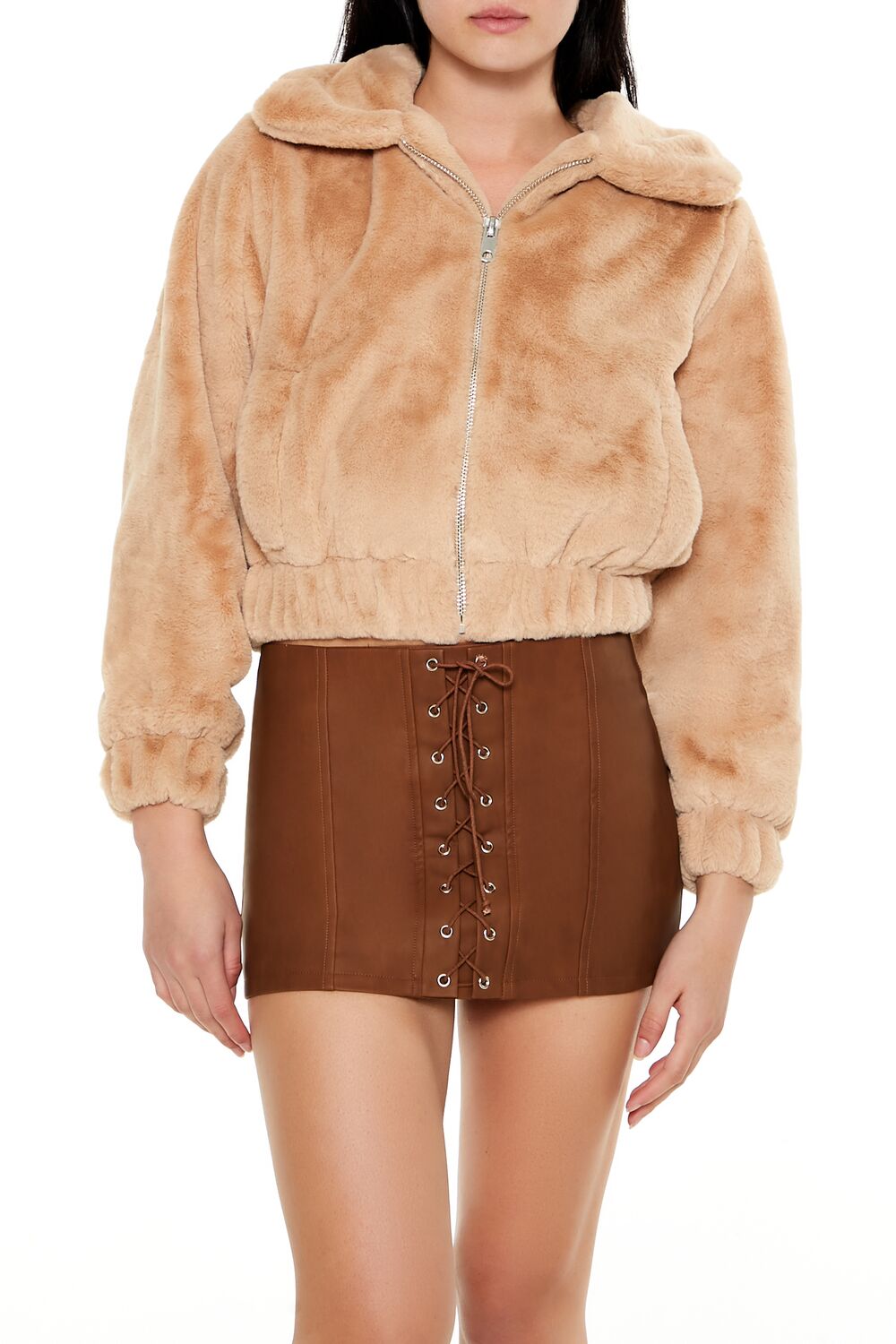 Plush Cropped Bomber Jacket | Forever 21 Womens