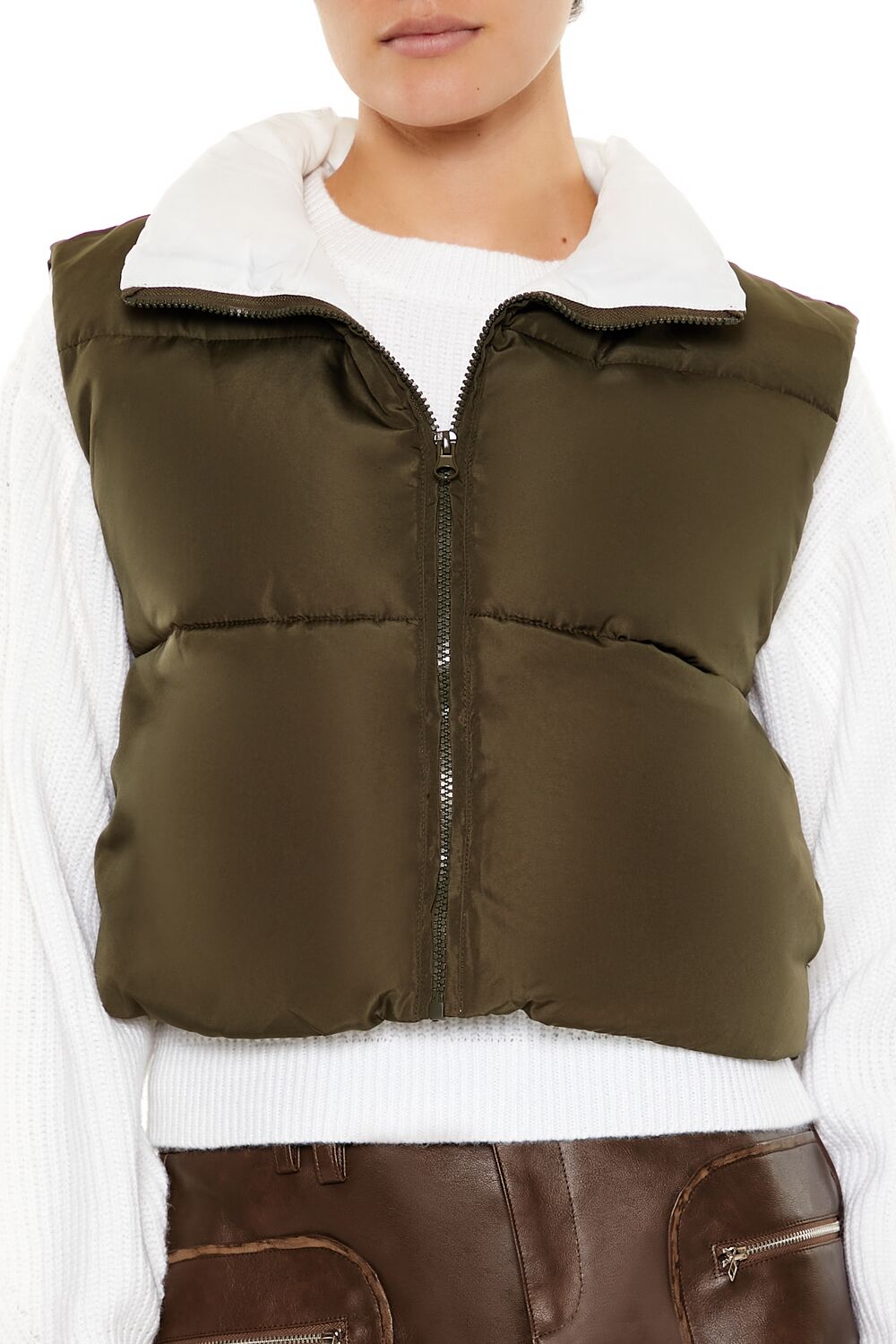 Quilted Cropped Zip-Up Vest | Forever 21 Womens