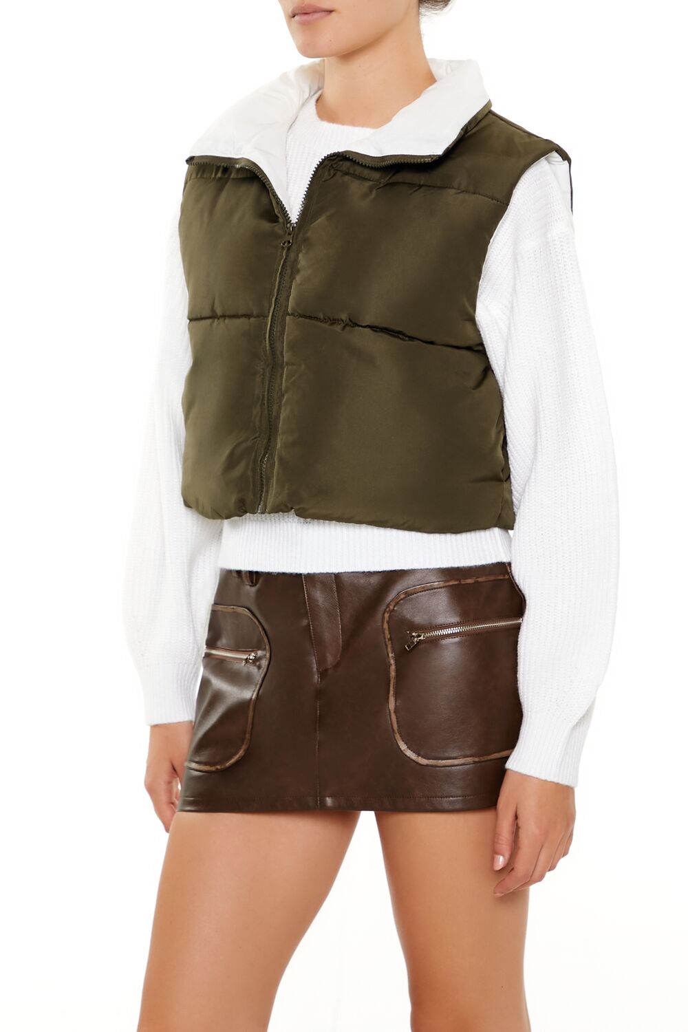 Quilted Cropped Zip-Up Vest | Forever 21 Womens