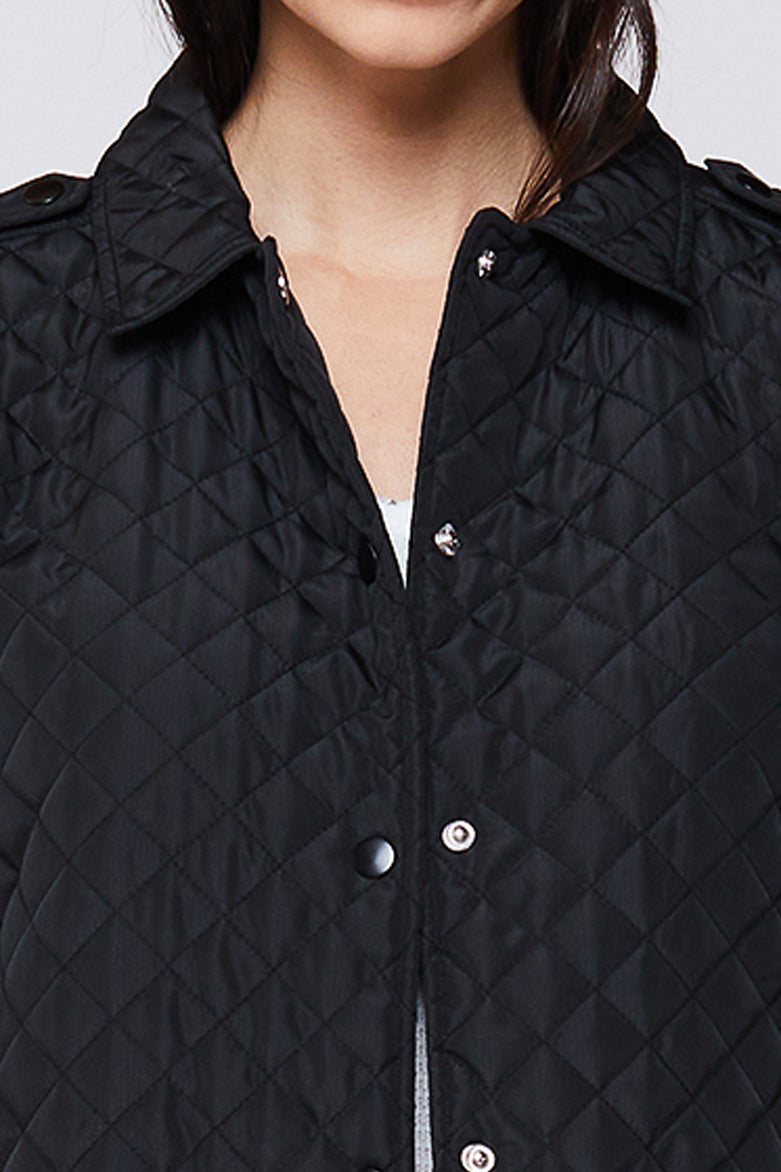 Rae Long Sleeve Snap Button Down Quilted Jacket | Forever 21 Womens