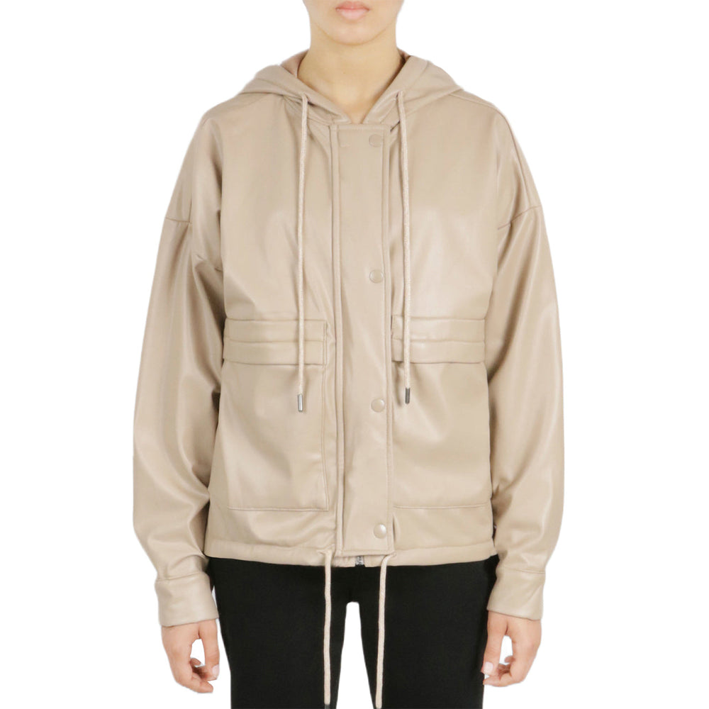 Vegan Leather Button Front Jacket | Forever 21 Womens