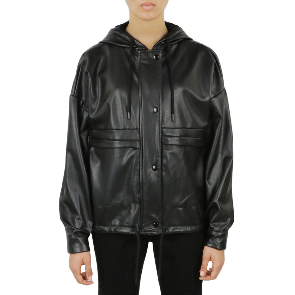 Vegan Leather Button Front Jacket | Forever 21 Womens