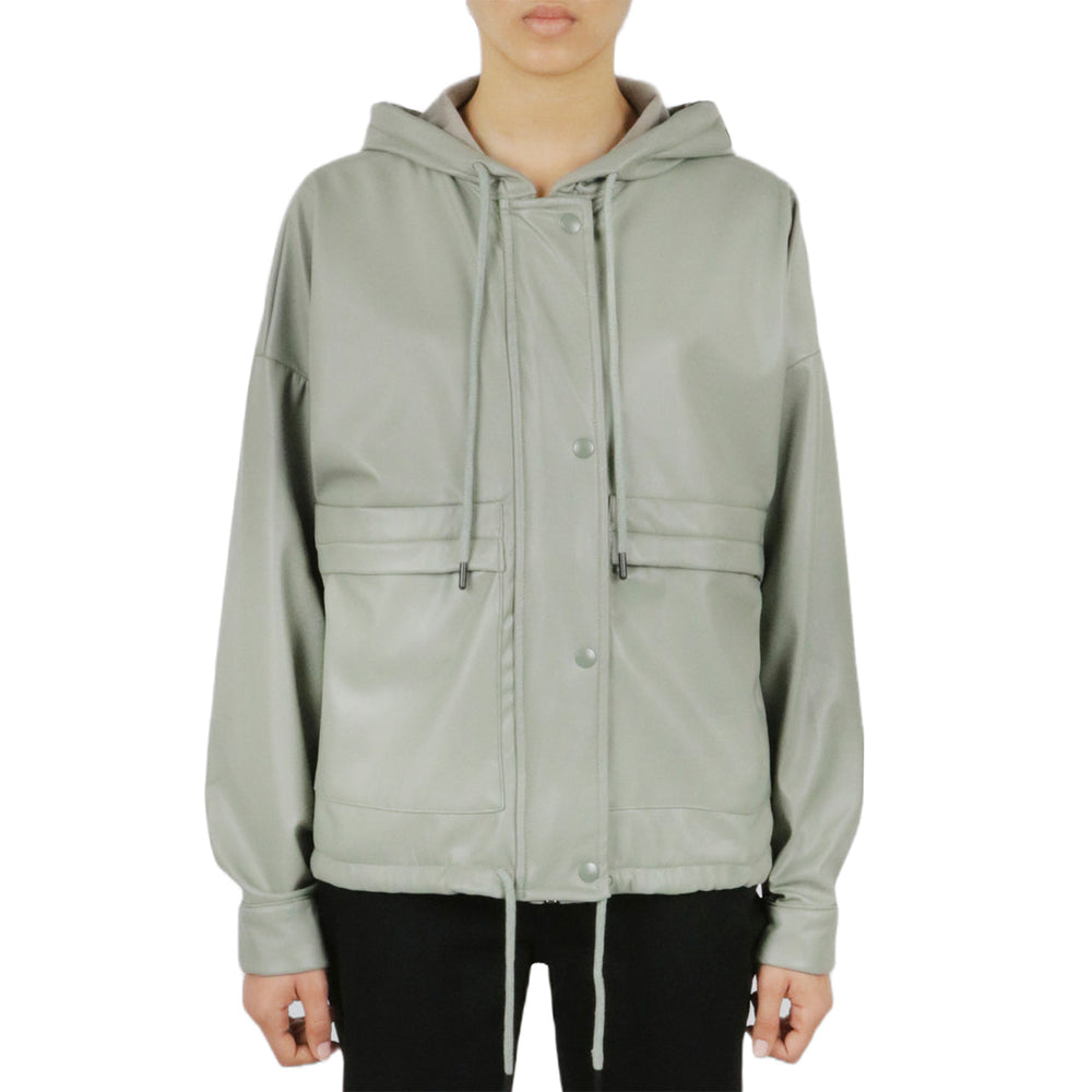 Vegan Leather Button Front Jacket | Forever 21 Womens