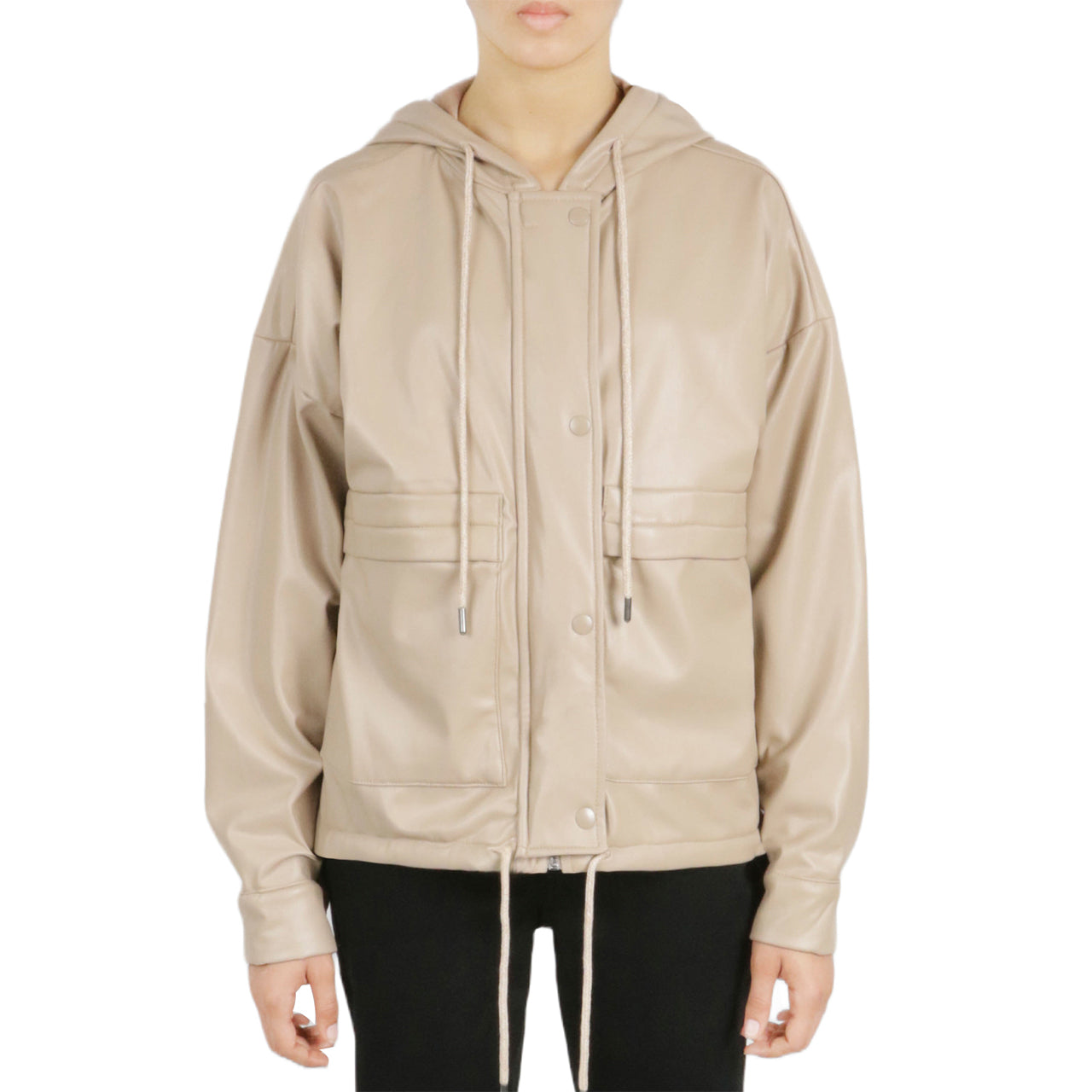 Vegan Leather Button Front Jacket | Forever 21 Womens