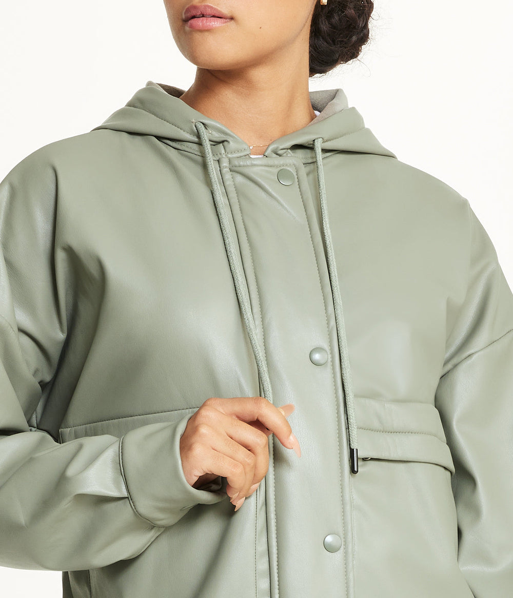 Vegan Leather Button Front Jacket | Forever 21 Womens