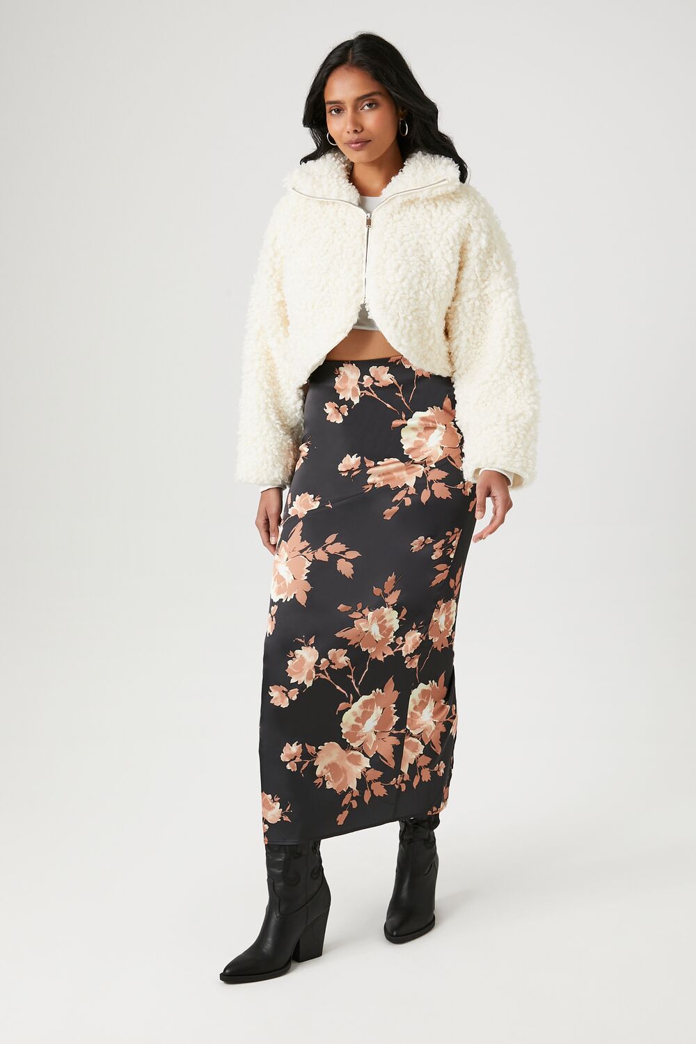 Faux Shearling Cropped Moto Jacket | Forever 21 Womens