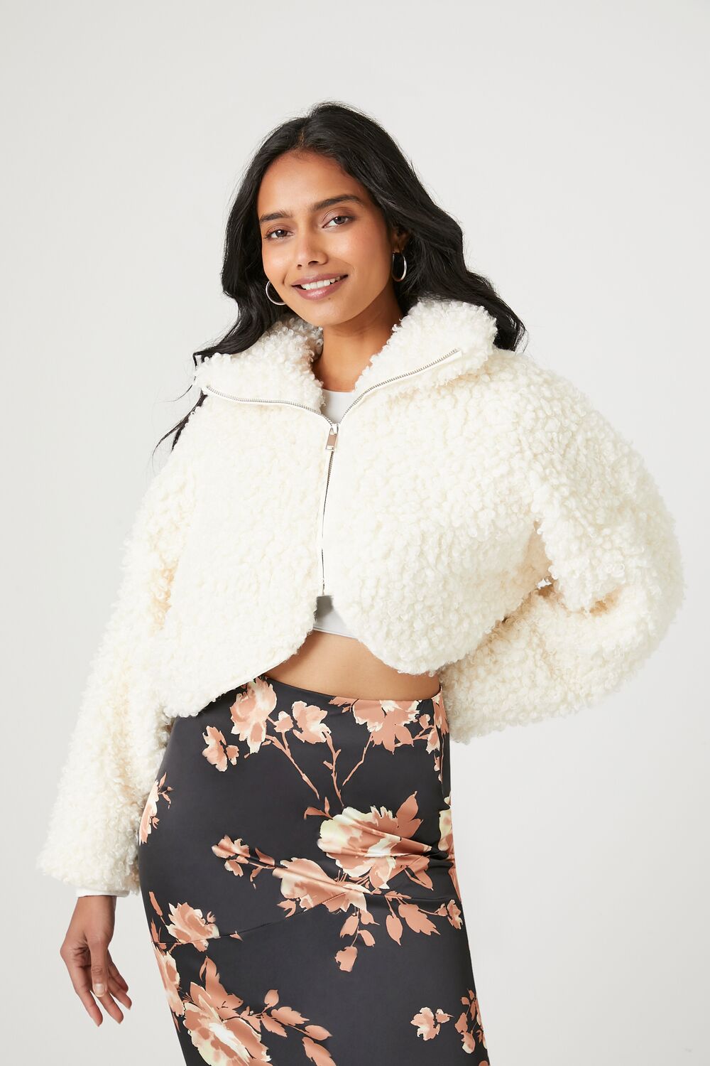 Faux Shearling Cropped Moto Jacket | Forever 21 Womens