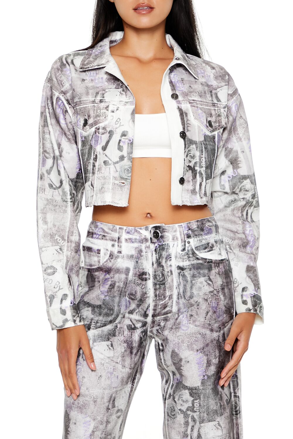 Abstract Print Trucker Jacket | Forever 21 Womens