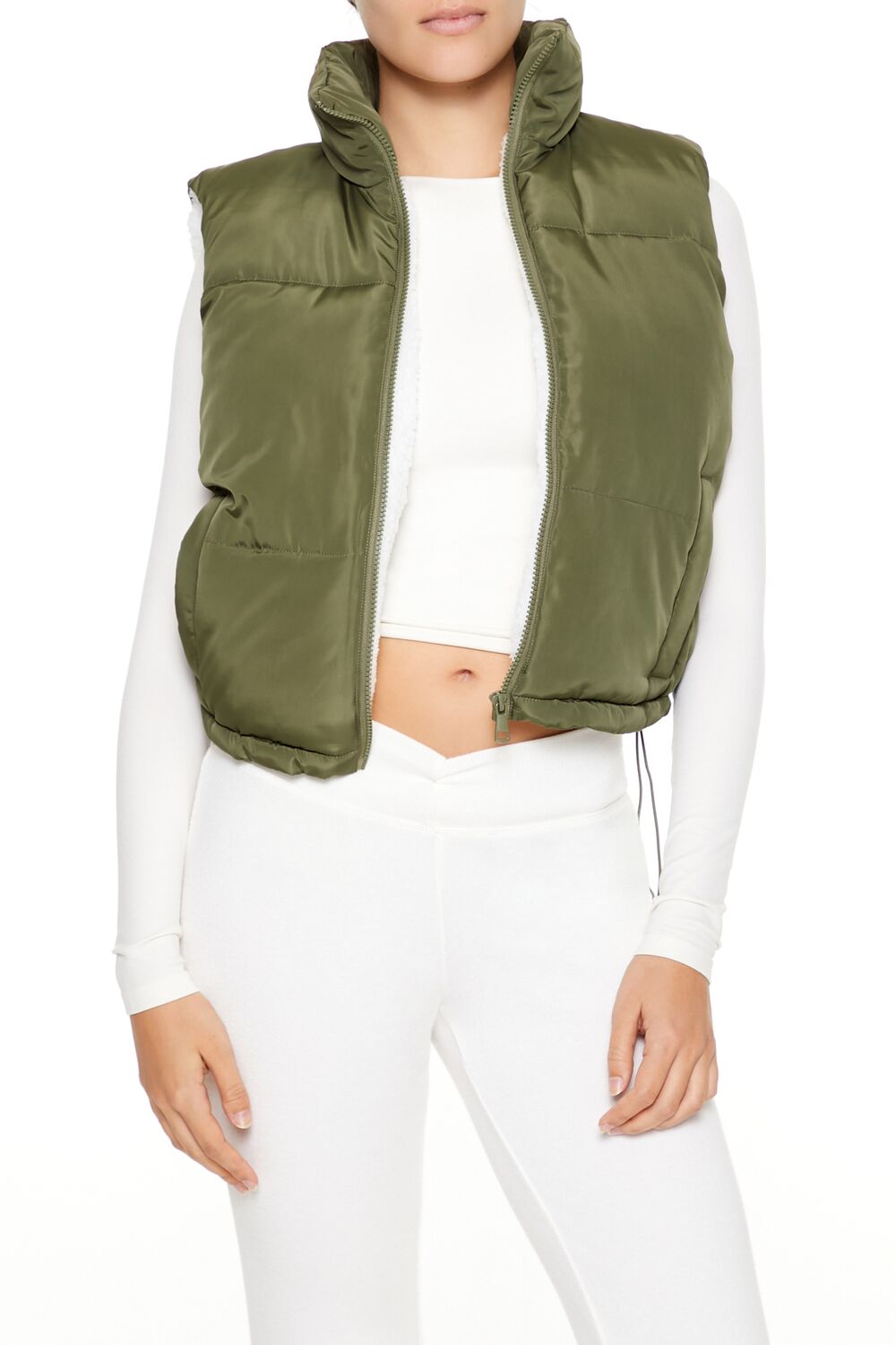 Toggle Drawstring Cropped Vest | Forever 21 Womens