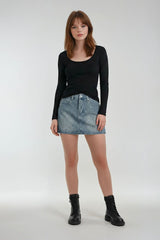 Cherry Embroidered Denim Mini Skirt | Forever 21 Womens