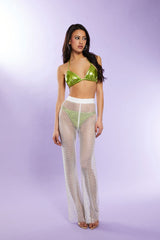 Rhinestone Netted Wide-Leg Pants | Forever 21 Womens