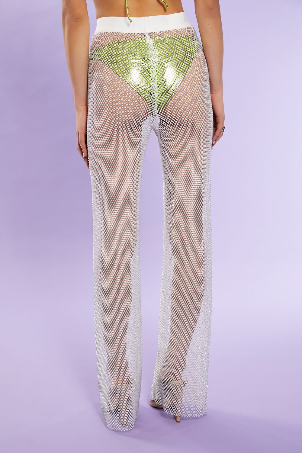 Rhinestone Netted Wide-Leg Pants | Forever 21 Womens