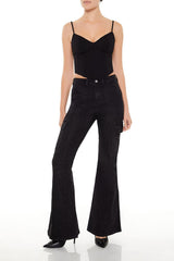 Metallic Sequin Flare Cargo Jeans | Forever 21 Womens