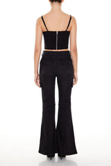 Metallic Sequin Flare Cargo Jeans | Forever 21 Womens