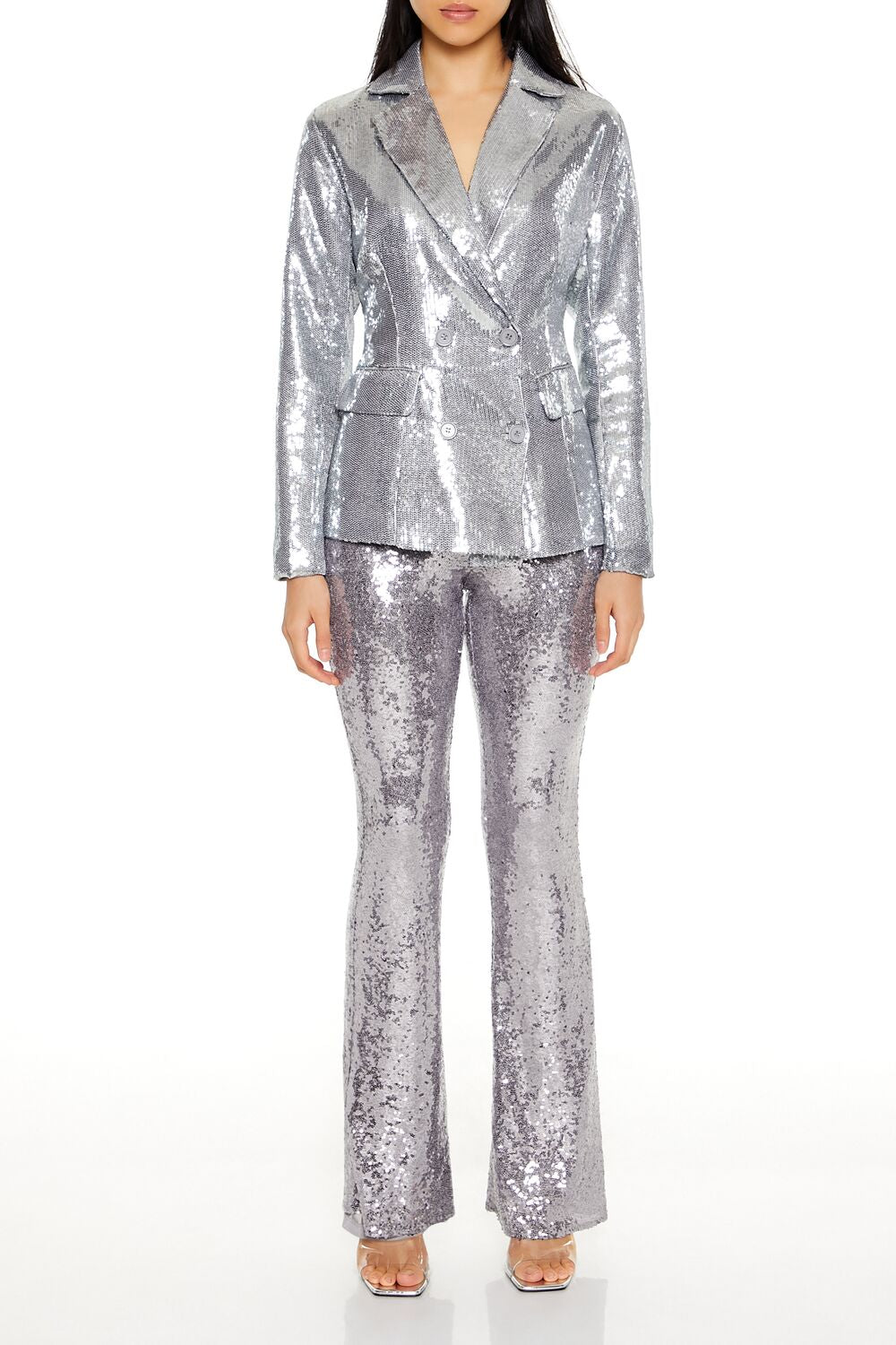Sequin High-Rise Flare Pants | Forever 21 Womens