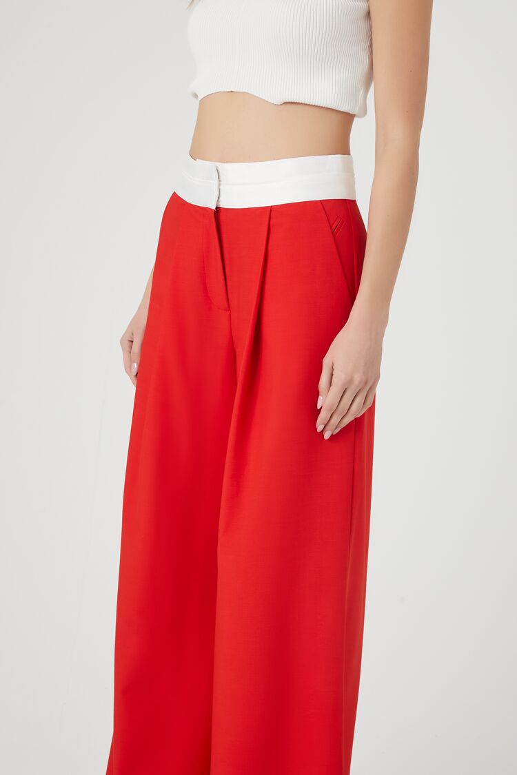 Contrast Wide-Leg Trousers | Forever 21 Womens
