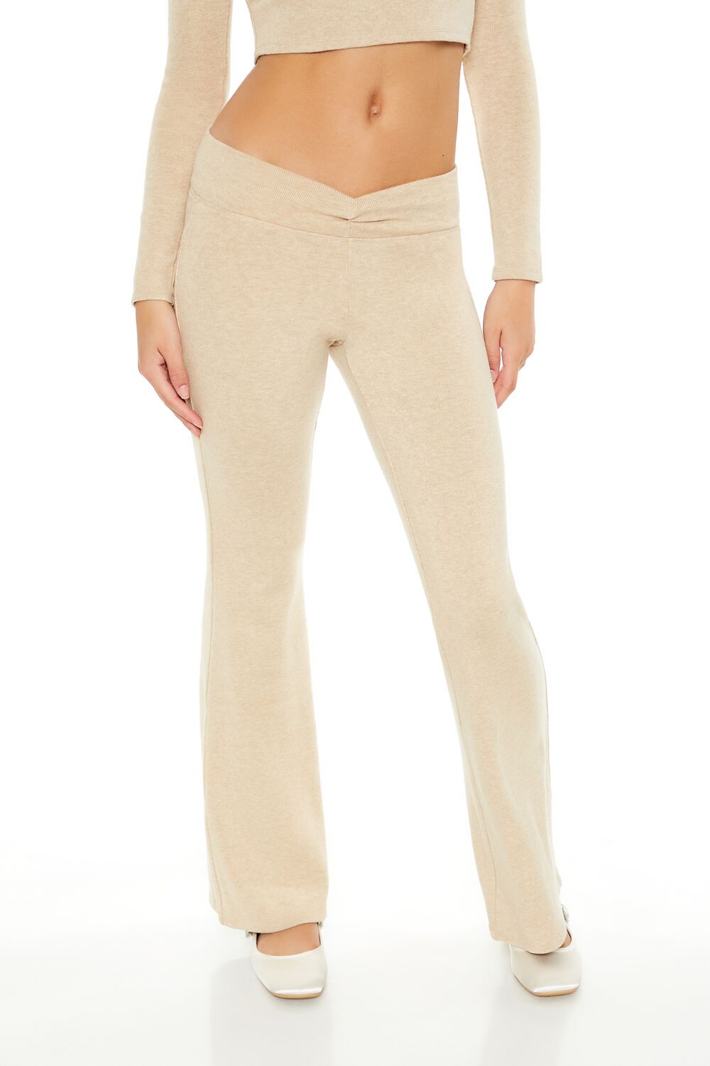 Mid-Rise V-Cut Flare Pants | Forever 21 Womens