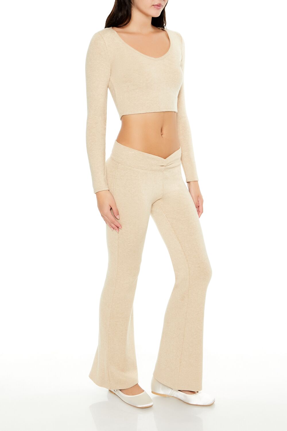Mid-Rise V-Cut Flare Pants | Forever 21 Womens