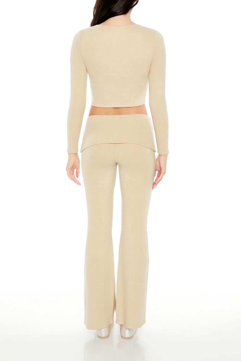 Mid-Rise Foldover Flare Pants | Forever 21 Womens
