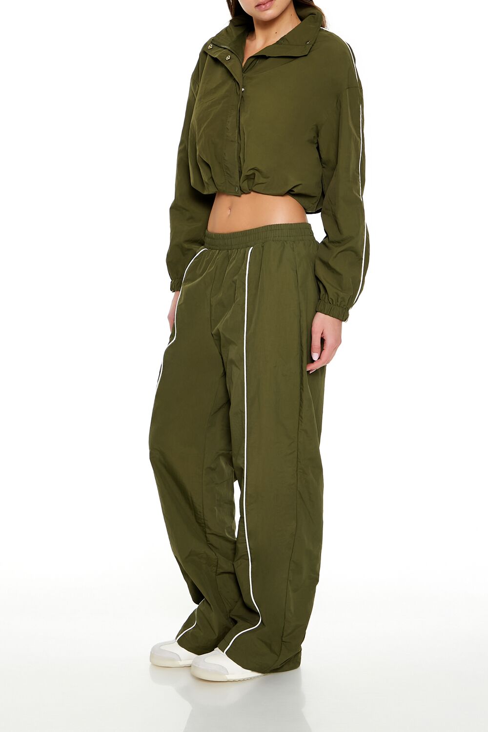 Active Piped-Trim Windbreaker Pants | Forever 21 Womens