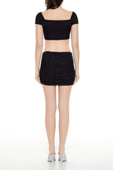 Ruched Rhinestone Mini Skirt | Forever 21 Womens