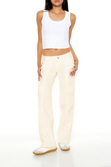 Low-Rise Straight-Leg Cargo Pants | Forever 21 Womens