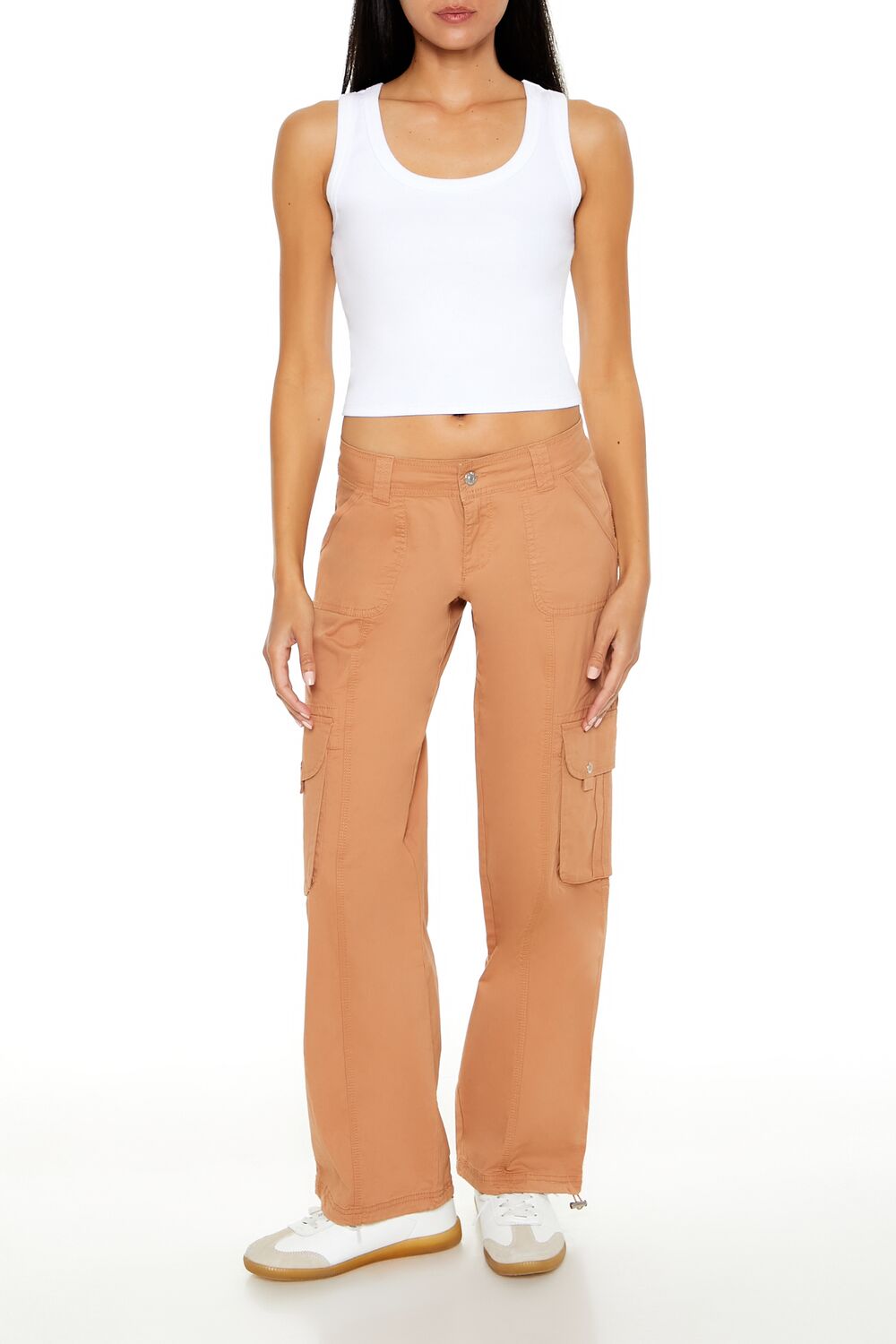Low-Rise Straight-Leg Cargo Pants | Forever 21 Womens