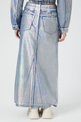 Iridescent Denim A-Line Maxi Skirt | Forever 21 Womens