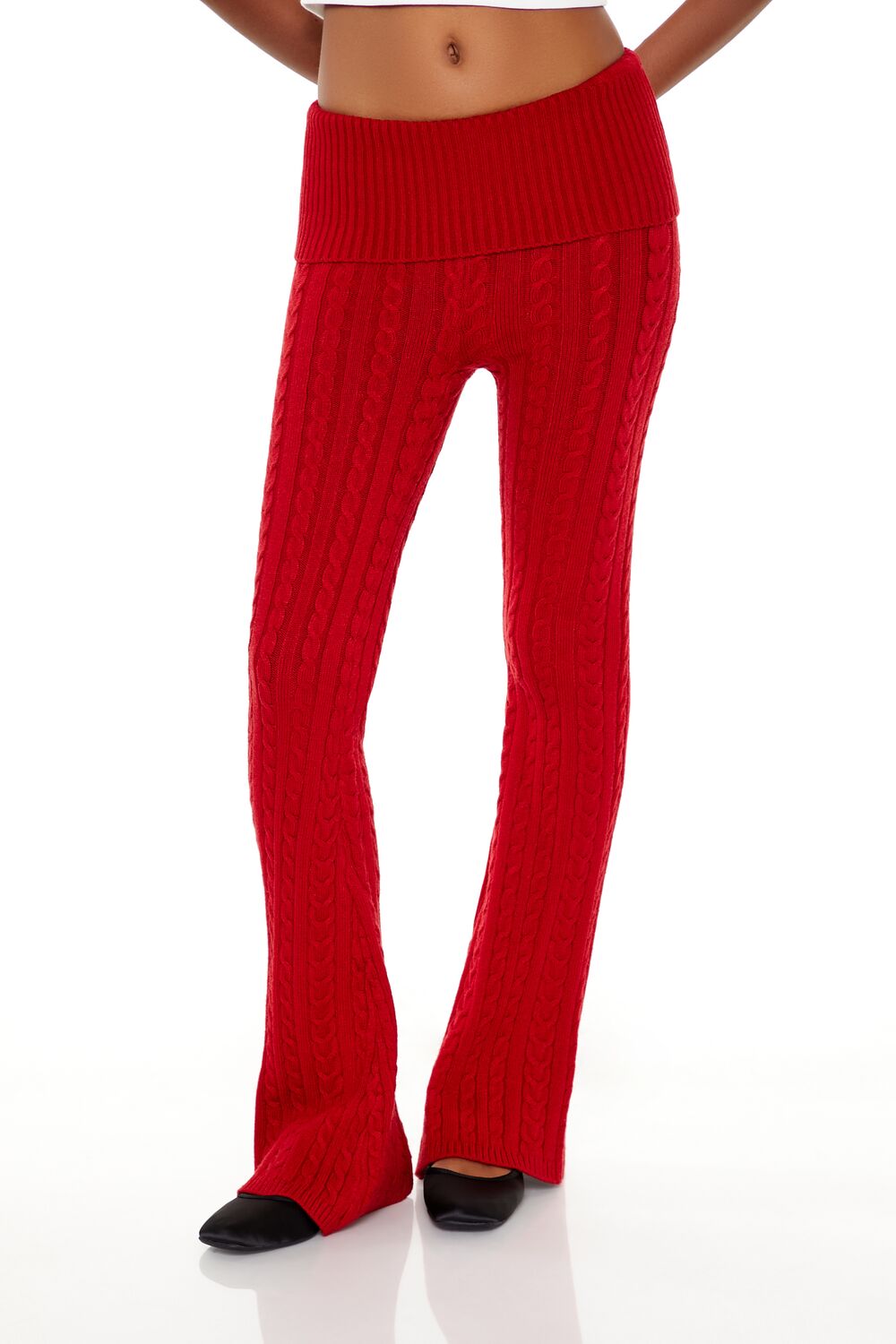 Foldover Sweater-Knit Pants | Forever 21 Womens