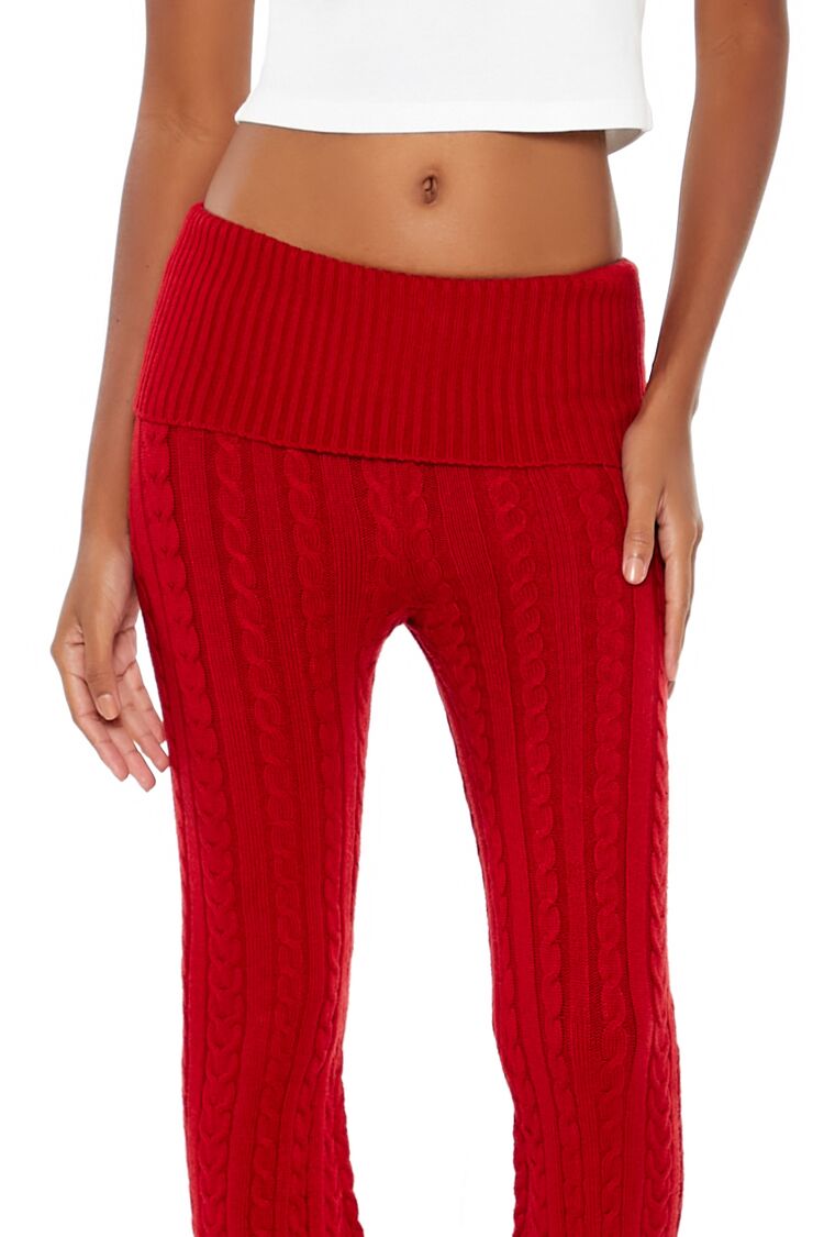 Foldover Sweater-Knit Pants | Forever 21 Womens