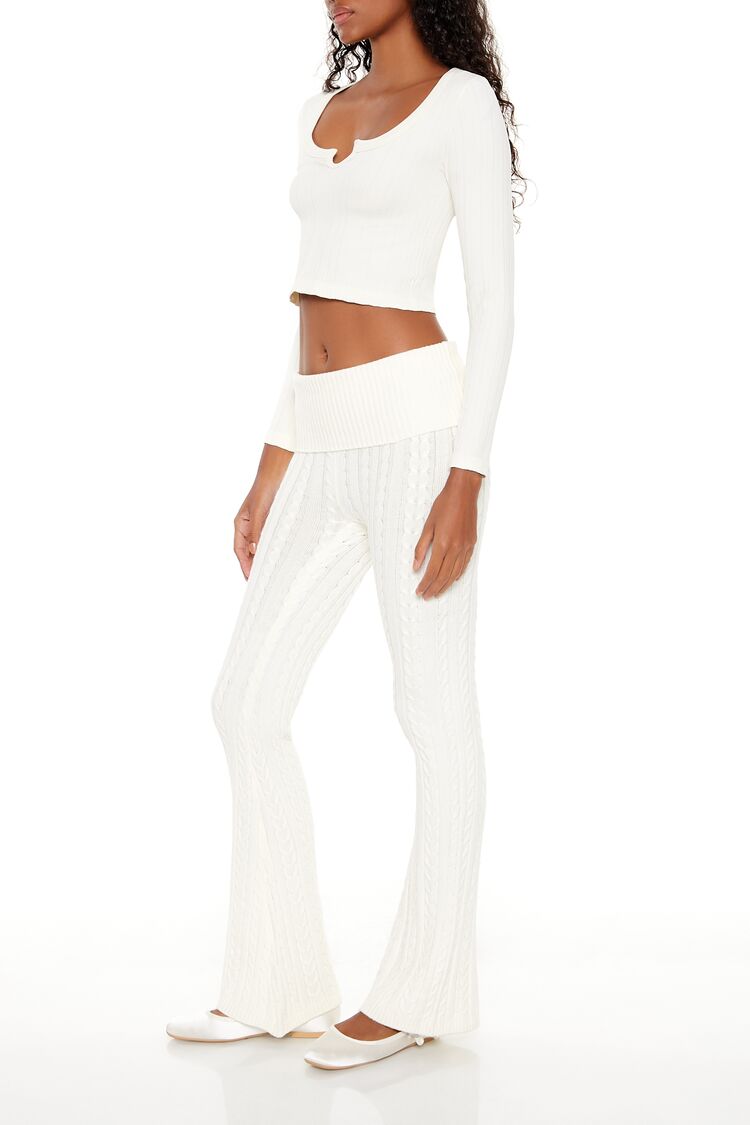 Foldover Sweater-Knit Pants | Forever 21 Womens