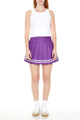 Varsity-Striped Pleated Mini Skirt | Forever 21 Womens