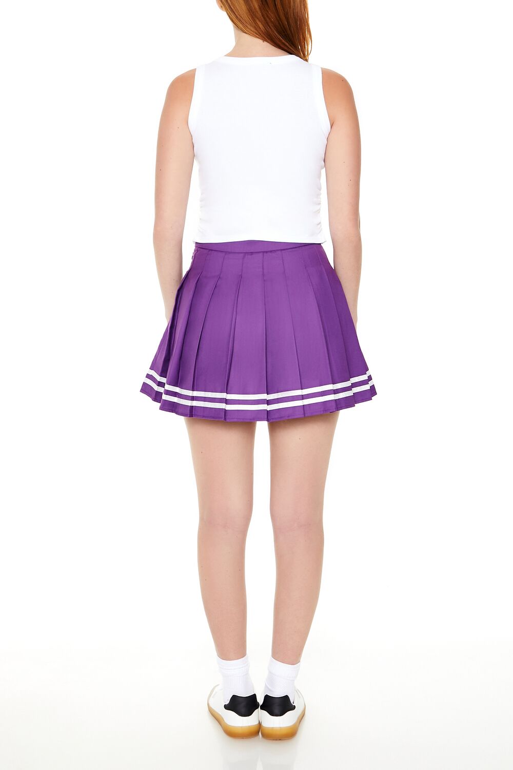 Varsity-Striped Pleated Mini Skirt | Forever 21 Womens