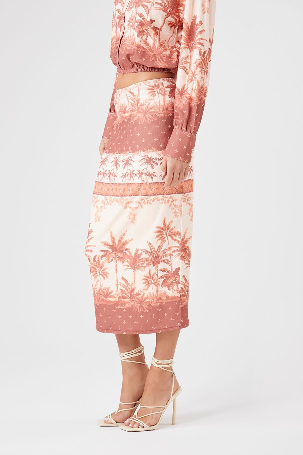 Tropical Print Midi Skirt | Forever 21 Womens
