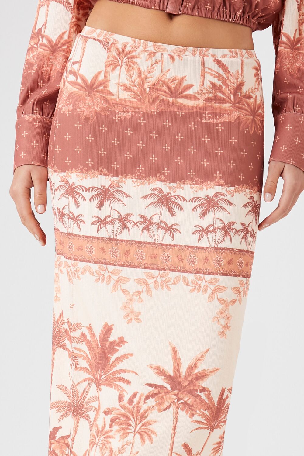 Tropical Print Midi Skirt | Forever 21 Womens