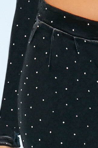 Velvet Rhinestone Straight Pants | Forever 21 Womens