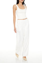 Shirred Tie-Waist Wide-Leg Pants | Forever 21 Womens