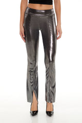 Metallic Mid-Rise Flare Leggings | Forever 21 Womens