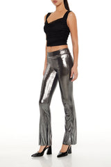 Metallic Mid-Rise Flare Leggings | Forever 21 Womens