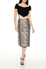 Mesh Tiger Print Midi Skirt | Forever 21 Womens