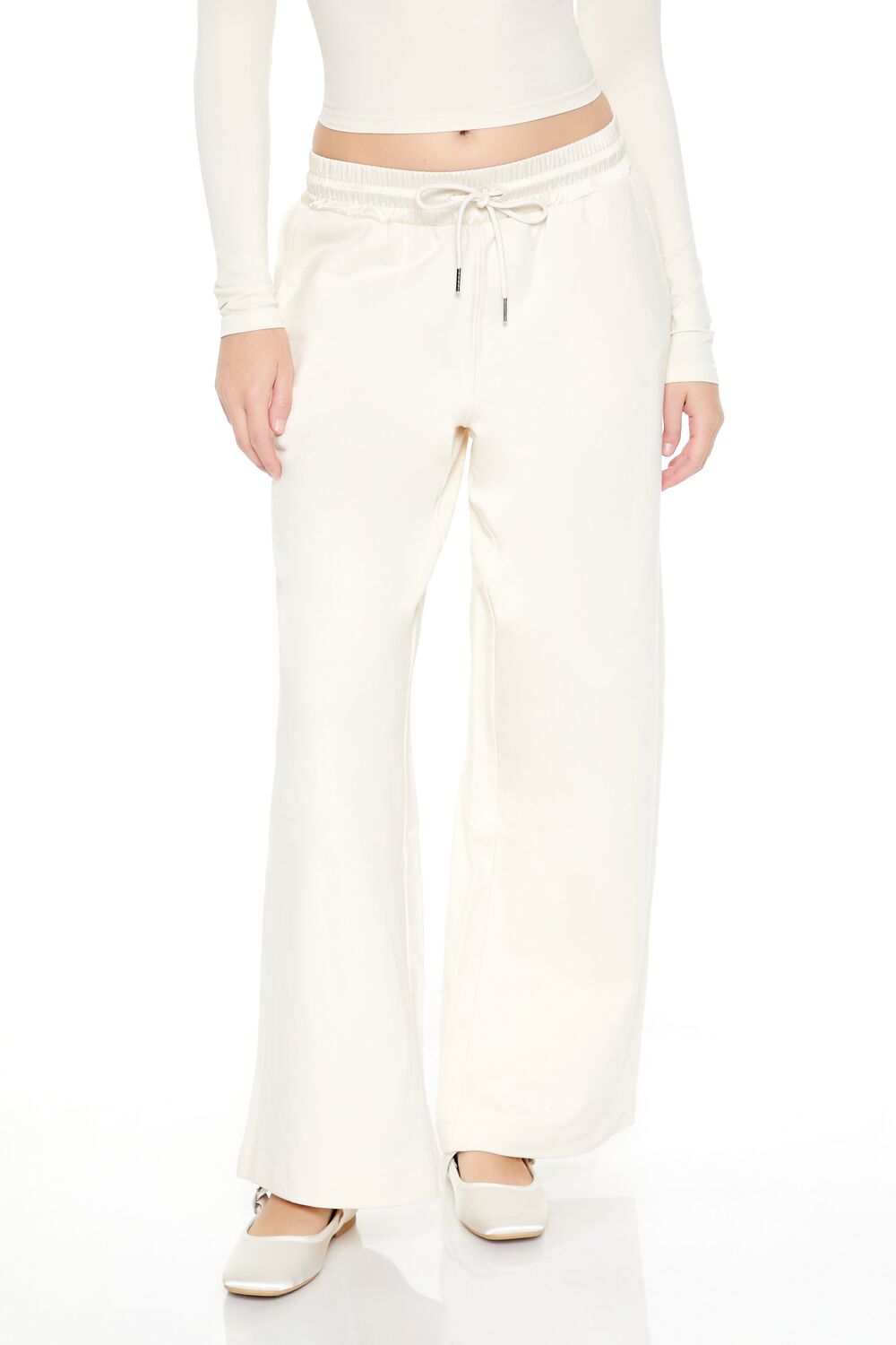Satin Mid-Rise Wide-Leg Pants | Forever 21 Womens