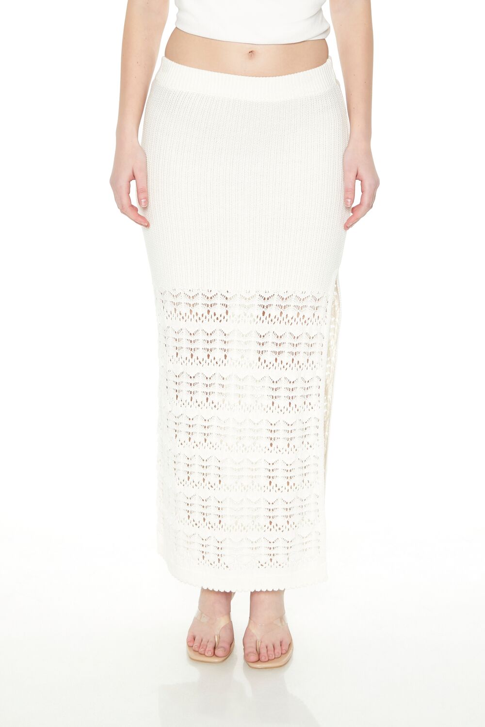 Pointelle Sweater-Knit Maxi Skirt | Forever 21 Womens