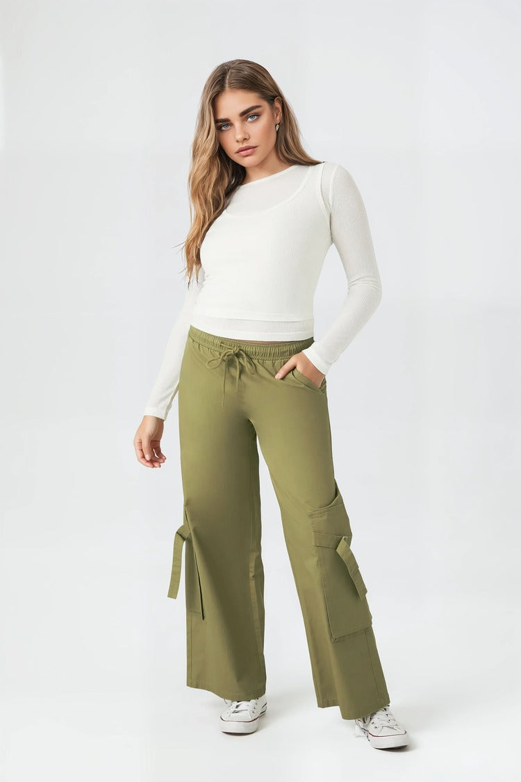 Twill High-Rise Utility Pants | Forever 21 Womens