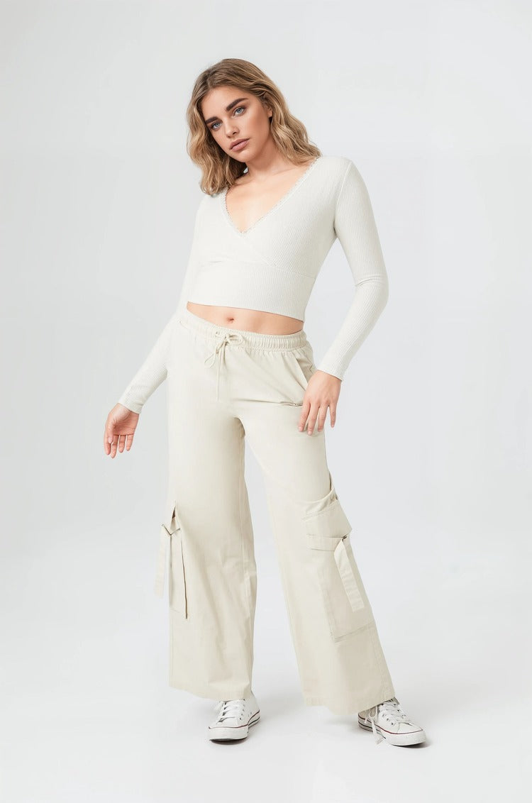 Twill High-Rise Utility Pants | Forever 21 Womens