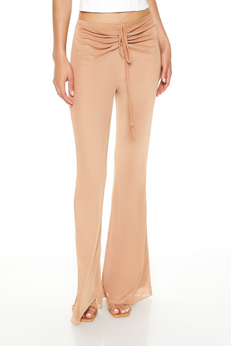 Ruched Drawstring Mesh Pants | Forever 21 Womens
