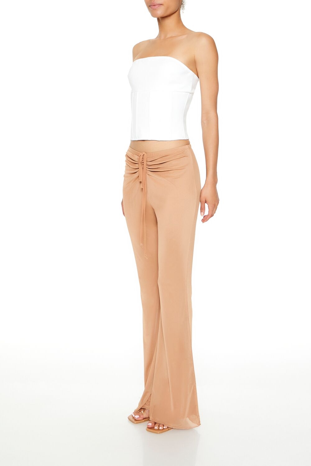 Ruched Drawstring Mesh Pants | Forever 21 Womens