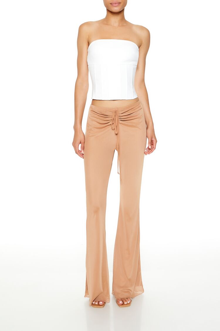 Ruched Drawstring Mesh Pants | Forever 21 Womens