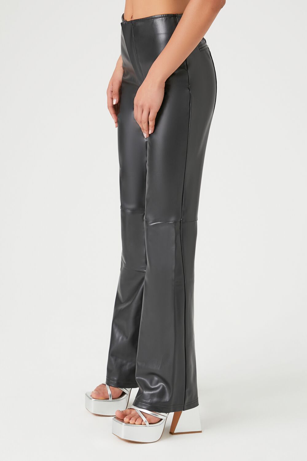 Faux Leather High-Rise Flare Pants | Forever 21 Womens