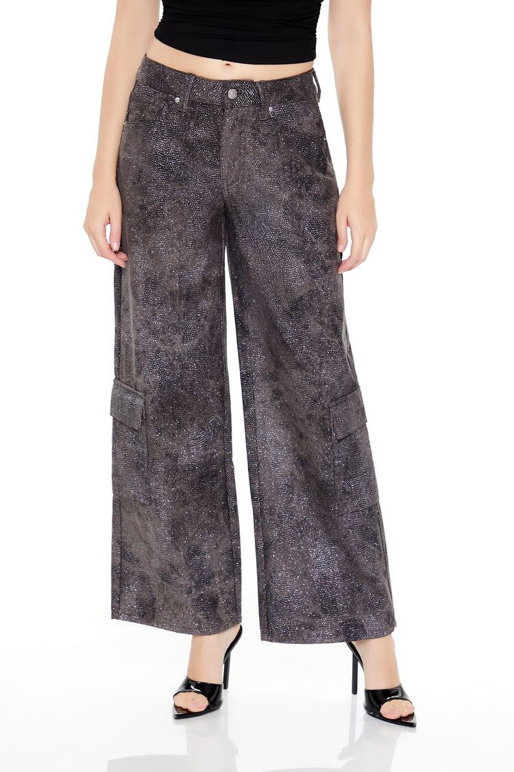 Rhinestone Mid-Rise Cargo Pants | Forever 21 Womens